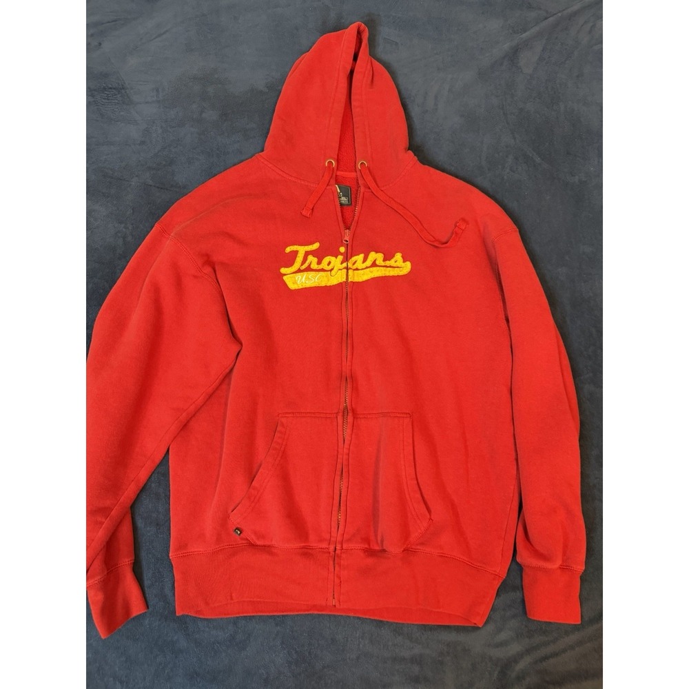 Vintage 90s J America USC Trojans Zip Up Hoodie Mens XL Red Rose Bowl Authentic